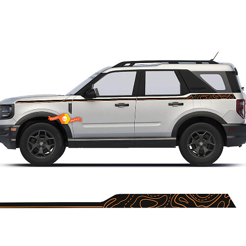 Topographic Side Stripes Vinyl Decals Kit for Musclecar horse Sport First Edition