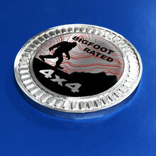 3D Bigfoot Rated Mountains Topographic Lines Metal Aluminum Emblem 2