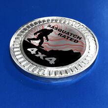 3D Sasquatch Rated Mountains Topographic Lines Metal Aluminum Emblem 2