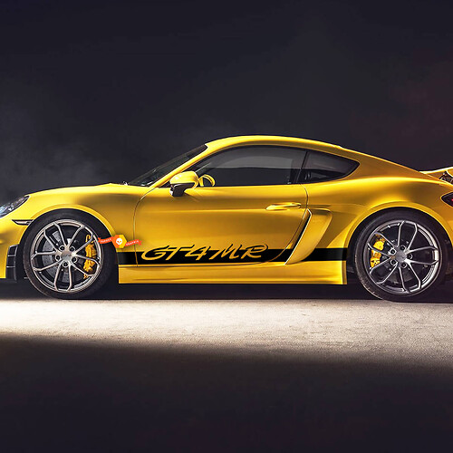 Porsche 718 Cayman GT4 MR Side Stripes Decal Sticker 