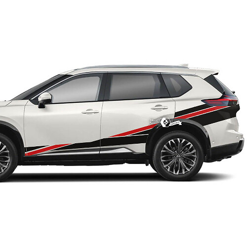 Decorated Side Door and Rear Quarter Stripes Vinyl Decals for Nissan Rogue