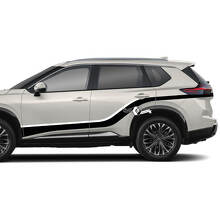 Dual Curved Side Stripes Vinyl Decal Kit for Nissan Rogue_2