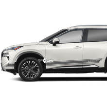 Pair Nissan Rogue Side Door Rocker Panel Outline Trim Stripes Sticker Decal Vinyl Graphic  3