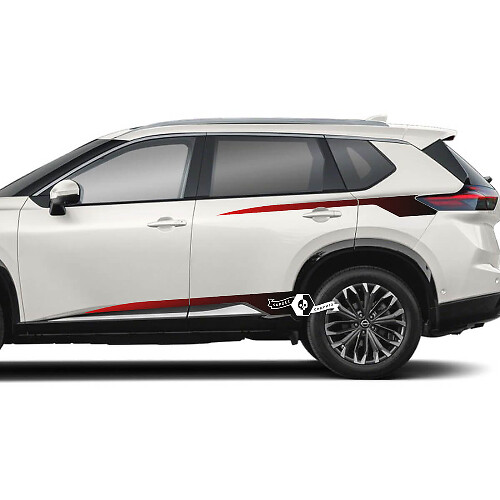 Pair Nissan Rogue Side Doors Rear Fender Rocker Panel Stripes Sticker Decal Vinyl Graphic Gradient