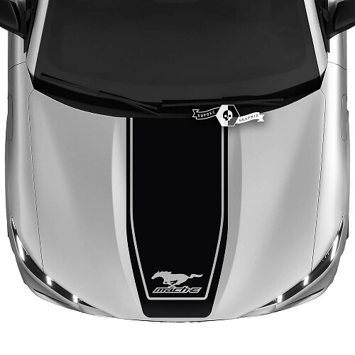 Hood Logo Trim Decal Vinyl Stickers for Ford Mustang Mach-E