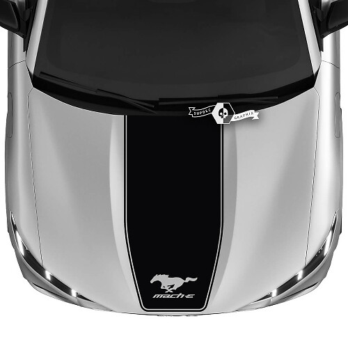 Hood Logo Outline Decal Vinyl Stickers for Ford Mustang Mach-E