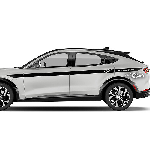 Door Top Line Stripes Side Decals Pair for Ford Mustang Mach-E