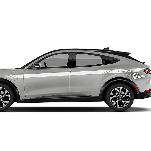 Front Fender Top Line Stripes Side Door Decals Pair for Ford Mustang Mach-E