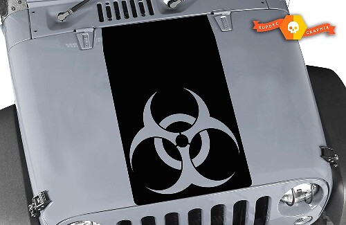 Biohazard Blackout Hood Vinyl Decal for Jeep Wrangler