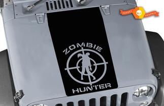 Jeep Wrangler Blackout Zombie Hunter Aim Hood Vinyl Decal TJ LJ JK Unlimited