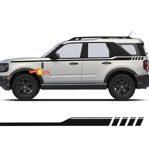 Pair of 2 Top Doors Side Stripe Decals Stickers for Ford Bronco