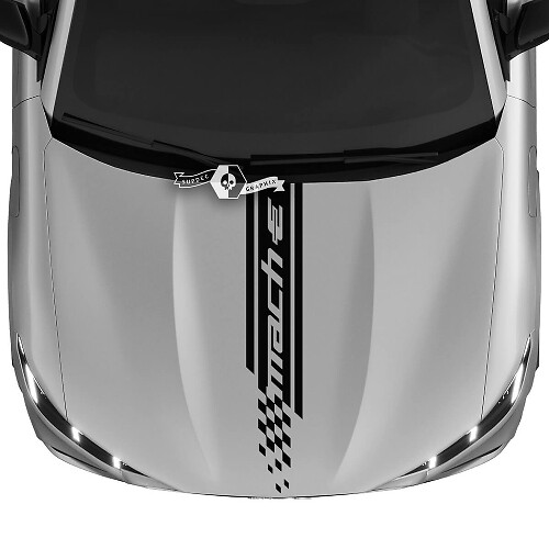 Hood Checkered Stripe Decal Vinyl Sticker for Ford Mustang Mach-E