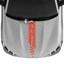 Hood Checkered Stripe Decal Vinyl Sticker for Ford Mustang Mach-E 2