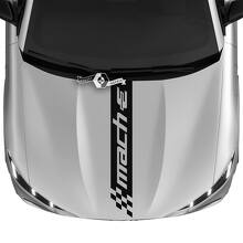 Hood Checkered Stripe Decal Vinyl Sticker for Ford Mustang Mach-E 4
