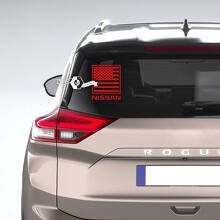 Nissan US USA American Flag Patriotic Rear Window Vinyl Decal Sticker Graphic 3