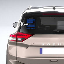 Nissan US USA American Flag Patriotic Rear Window Vinyl Decal Sticker Graphic 4