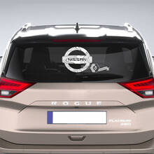 Nissan Logo with Topographic Lines Window Vinyl Decal Sticker Graphic 3