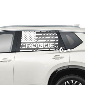 Nissan Rogue USA Flag Side Rear Window Vinyl Decal Sticker Graphic 1