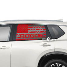 Nissan Rogue USA Flag Side Rear Window Vinyl Decal Sticker Graphic 2