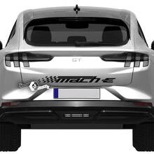 Rear Checkered Stripe Decal Vinyl Sticker for Ford Mustang Mach-E 3