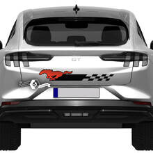 Rear Checkered Horse Stripe Decal for Ford Mustang MACH-E MACH E Vinyl Sticker 3