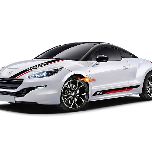 Racing Style Hood and Side Stripes Vinyl Decal Kit for Peugeot RCZ Coupe