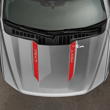 TEXT Gray Topographic Hood Spear Pair Hood Vinyl Decal Sticker for Ford F-150 2021-2024_2
