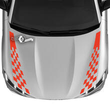 Hood Checkered Stripe Decals 2x for Ford Mustang Mach-E 2