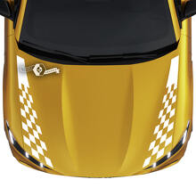 Hood Checkered Stripe Decals 2x for Ford Mustang Mach-E 3