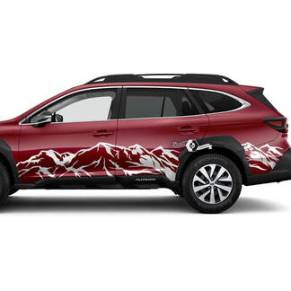 Subaru Outback Side Doors Mountains Vinyl Sticker Decal Graphic