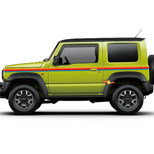 2x Three Color Stripes Side Doors graphics Vinyl Decal Sticker for Suzuki Jimny