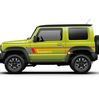 2X Suzuki JIMNY 4WD Vintage Color Stripes Side Doors decal sticker graphics