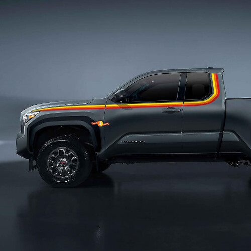 Vintage Side Stripes Vinyl Decal Kit for Toyota Tacoma 2024 
