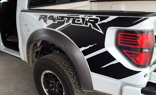 Bedside Predator Vinyl Graphics Decals Install Kit Included for Ford F-150 Raptor SVT