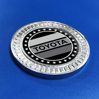3D Badge Toyota Vintage Grey Stars TRD Metal Aluminum Emblem