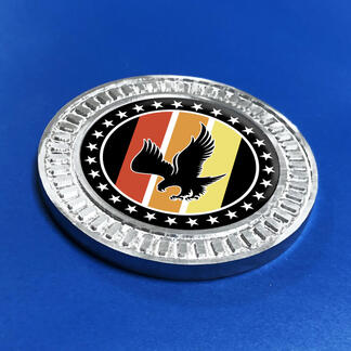 3D Badge Vintage Bald Eagle Stars Metal Aluminum Emblem