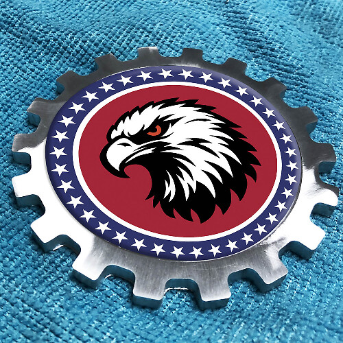American Bald Eagle Aluminium Universal Badge
