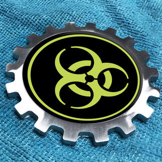 Lime Biohazard Logo Metal Aluminum Badge Bedside Gear Emblem Aluminium 1