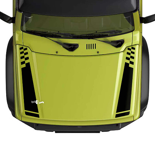 Flag Checkered Rasing Hood Stripe Decal Sticker Graphics 2 For Suzuki JIMNY