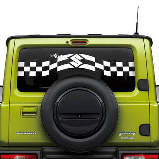 Suzuki JIMNY Rear Window Stripes Checkered Flag decal sticker graphics