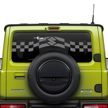 Suzuki JIMNY Rear Window Stripes Checkered Flag decal sticker graphics 3