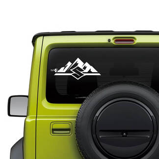 Suzuki JIMNY Rear Window Logo Mountains decal sticker graphics 1