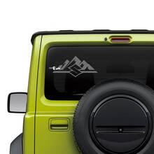 Suzuki JIMNY Rear Window Logo Mountains decal sticker graphics 3