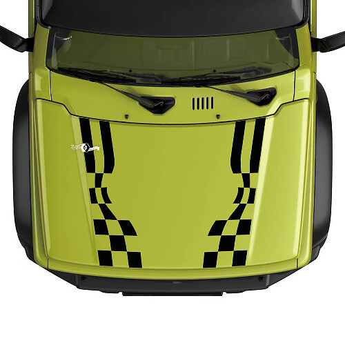 Suzuki JIMNY Hood Stripes Checkered Flag decal sticker graphics 2