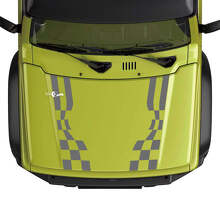 Flag Checkered Rasing Hood Stripe Decal Sticker Graphics For Suzuki JIMNY 3