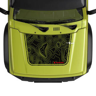 Suzuki JIMNY Hood Topographic decal sticker graphics