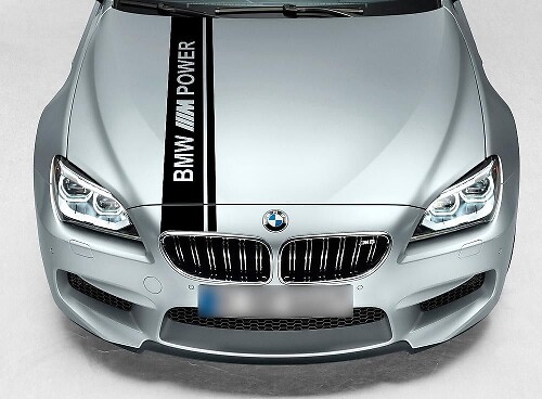 M Power Style Dual Rally Hood Stripe Decal for BMW