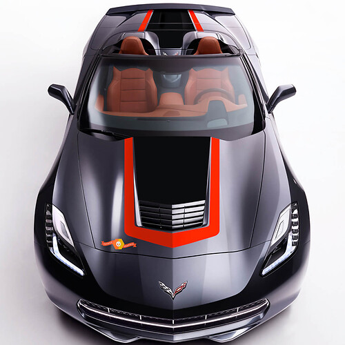 Outline Stripe Hood Trunk Vinyl Decal Sticker for Chevrolet Corvette C7 2014-2019