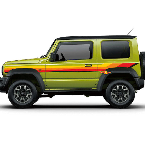 Retro Style Side Stripes Vinyl Decal Kit for Suzuki Jimny Sierra