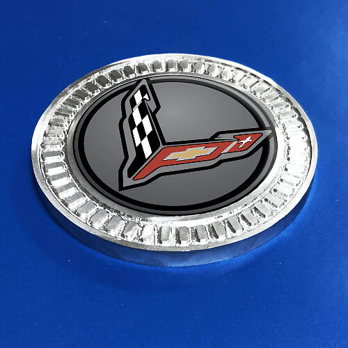 3D Badge Grey Stingray Chevrolet Corvette Metal Aluminum Emblem